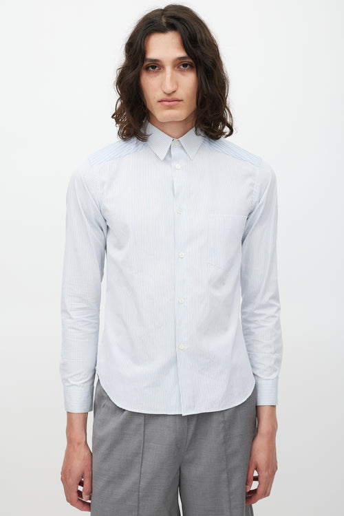 Comme des Garçons White & Blue Striped Shirt