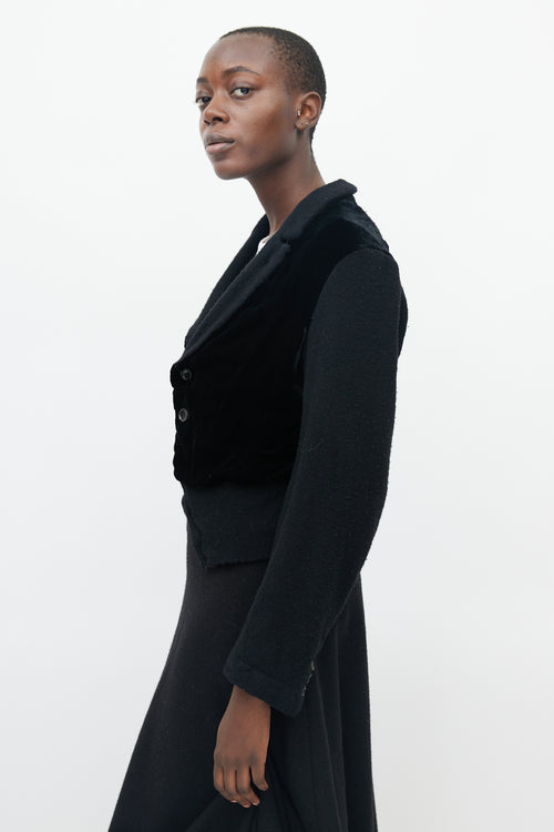 Comme des Garçons FW 2005 Black Wool & Velvet Blazer