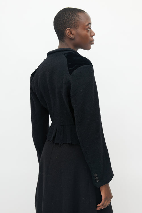Comme des Garçons FW 2005 Black Wool & Velvet Blazer