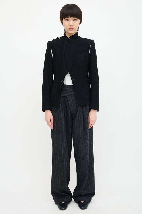 Comme des Garçons FW 2000 Wool Ruffle Trim Blazer