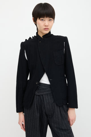 Comme des Garçons FW 2000 Wool Ruffle Trim Blazer
