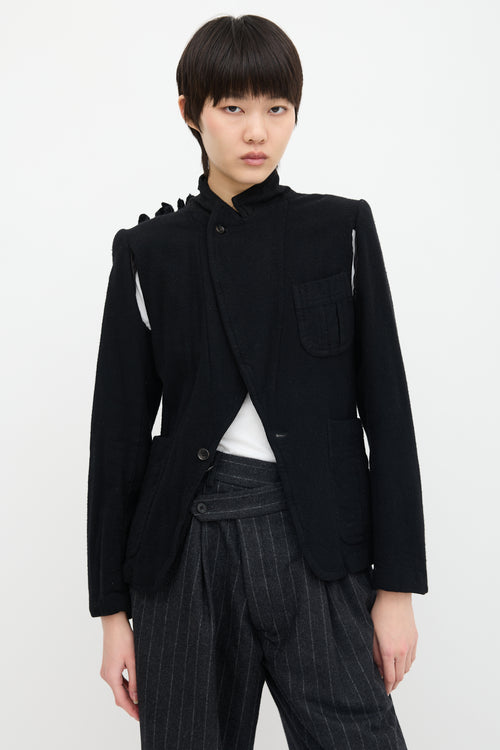 Comme des Garçons FW 2000 Wool Ruffle Trim Blazer