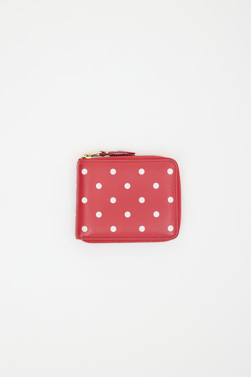 Comme des Garçons Leather Polka Dot Zip Wallet