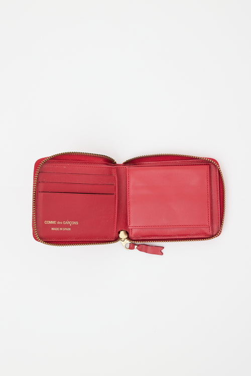 Comme des Garçons Leather Polka Dot Zip Wallet