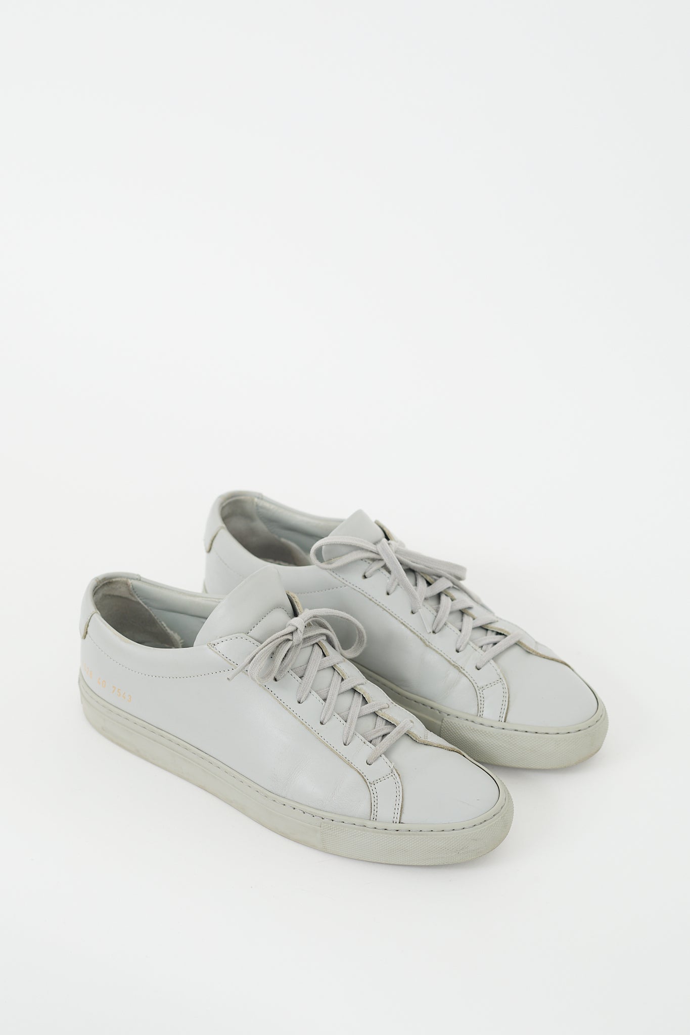 Common Projects Grey Leather Achilles Low Sneaker