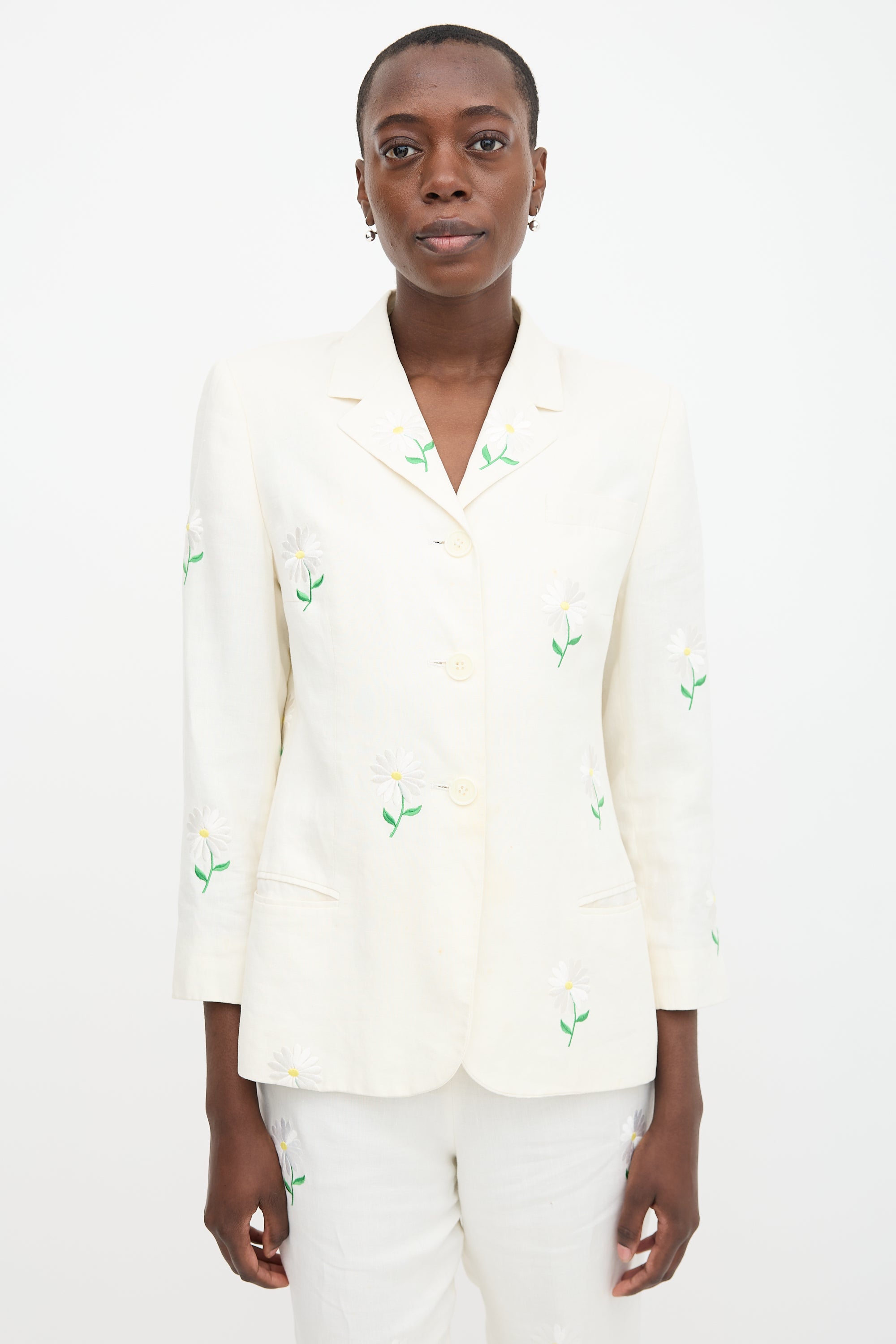 Complice 90s Linen Embroidered Suit