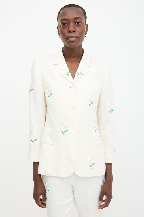 Complice 90s Linen Embroidered Suit