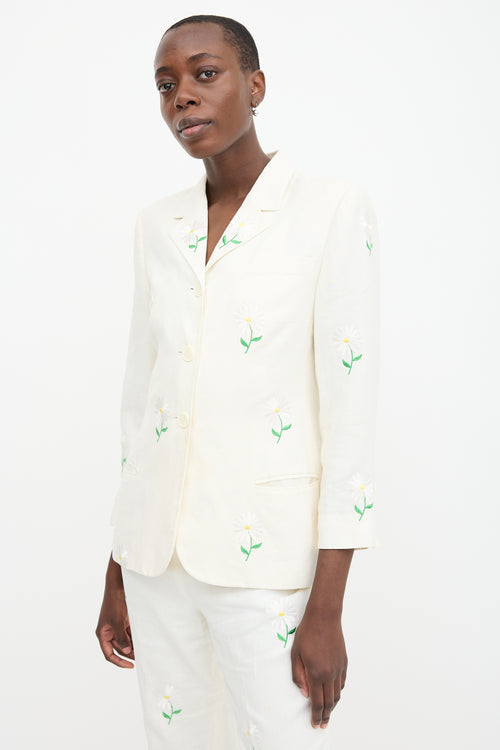 Complice 90s Linen Embroidered Suit