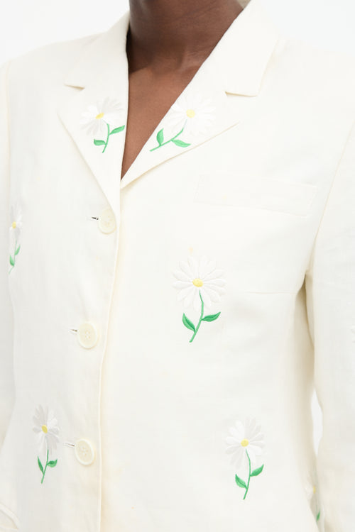 Complice 90s Linen Embroidered Suit