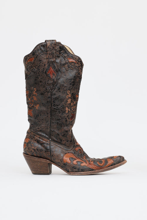 Corral Paneled Leather Western Boot