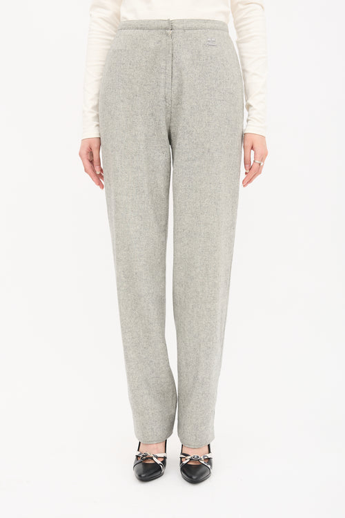 Courrèges Vintage Wool Straight Leg Trouser