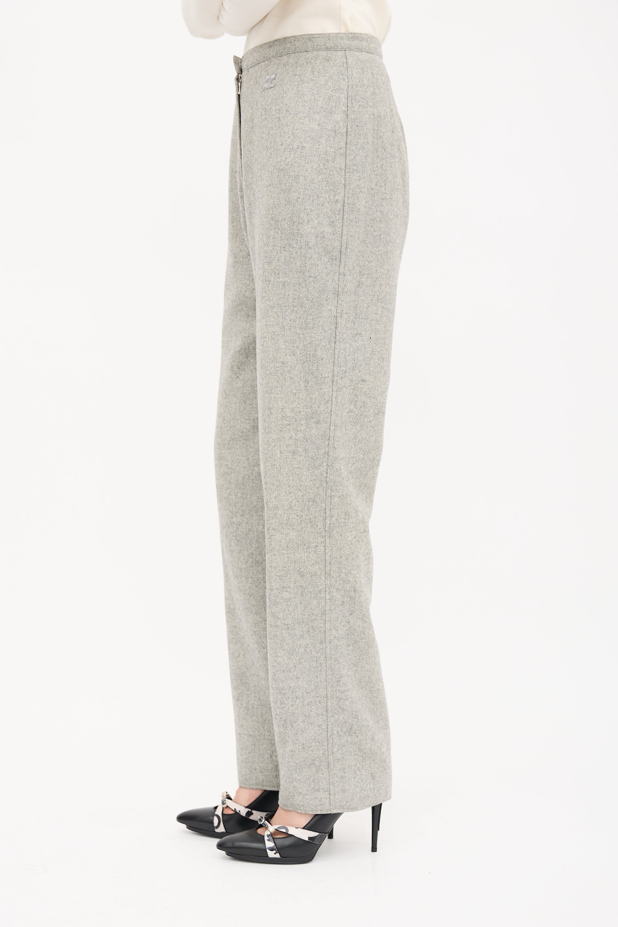Courrèges Vintage Wool Straight Leg Trouser