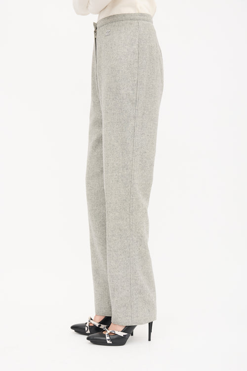 Courrèges Vintage Wool Straight Leg Trouser