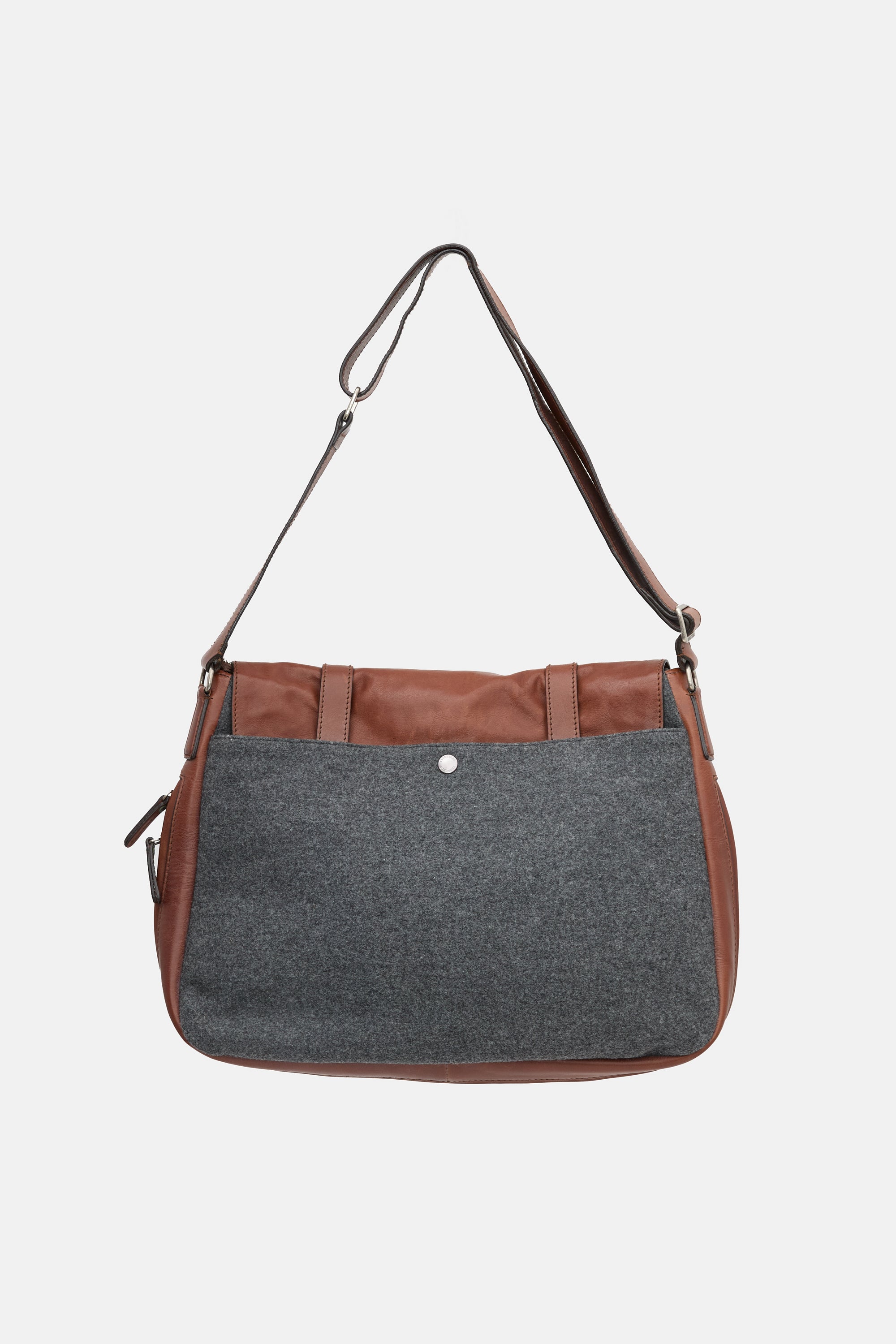 Brunello Cucinelli Leather & Felt Messenger Bag