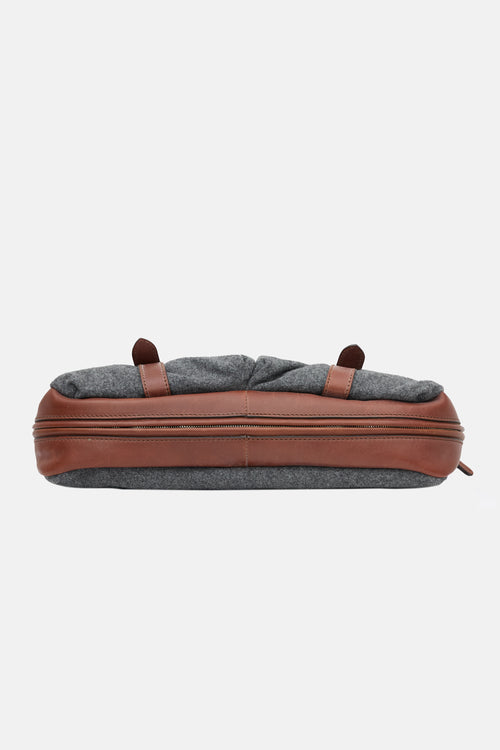 Brunello Cucinelli Leather & Felt Messenger Bag