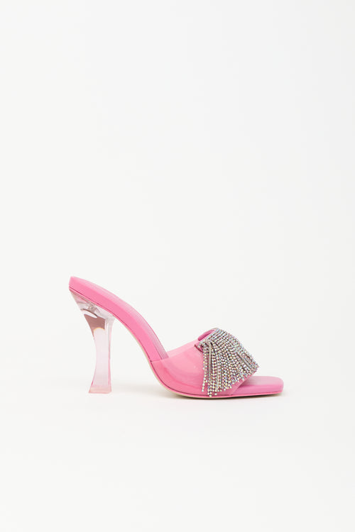 Cult Gaia PVC Lana Crystal Fringe Sandal