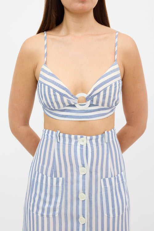 Cult Gaia White & Blue Stripe Skirt Set