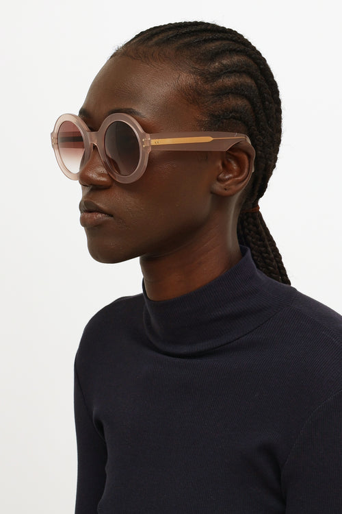 Cutler & Gross Pink Round Sunglasses