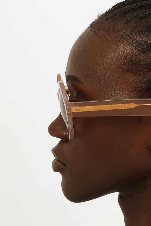 Cutler & Gross Pink Round Sunglasses