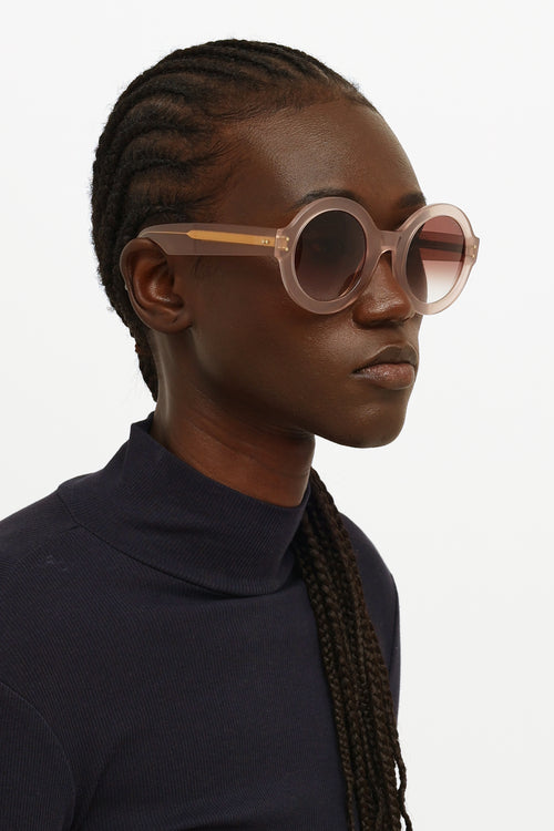 Cutler & Gross Pink Round Sunglasses