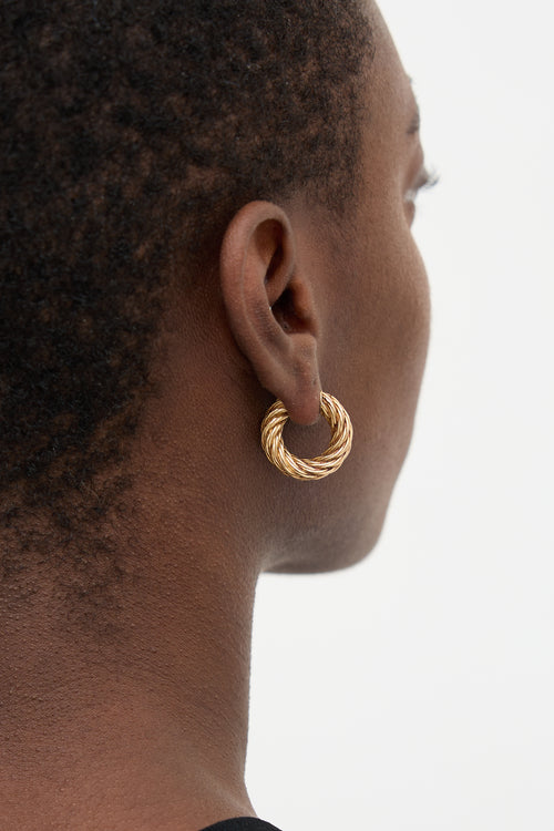 Bottega Veneta Gold Vermeil Rope Twist Hoop Earrings