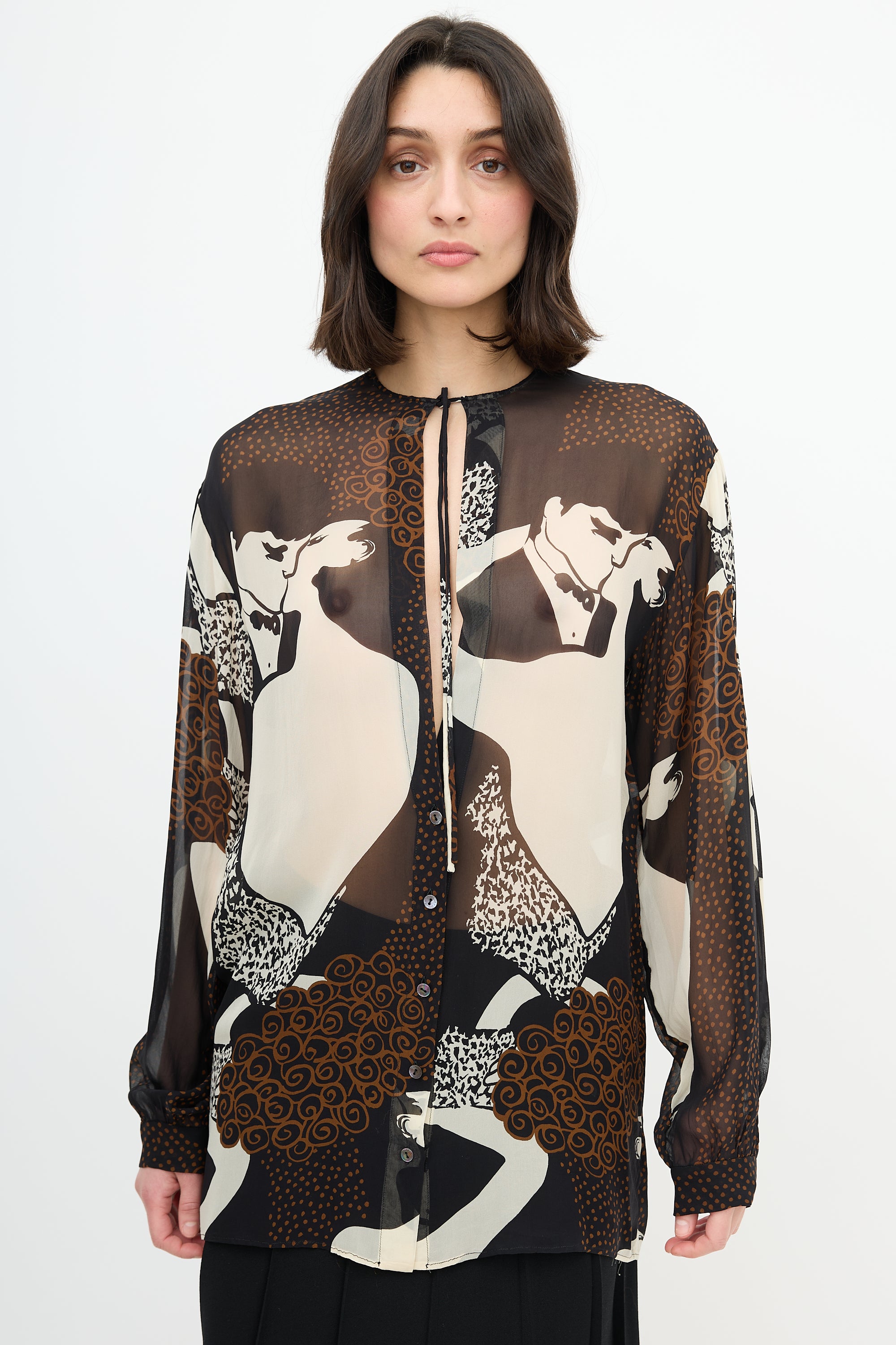 Dolce & Gabbana Fall 2002 Silk Print Blouse