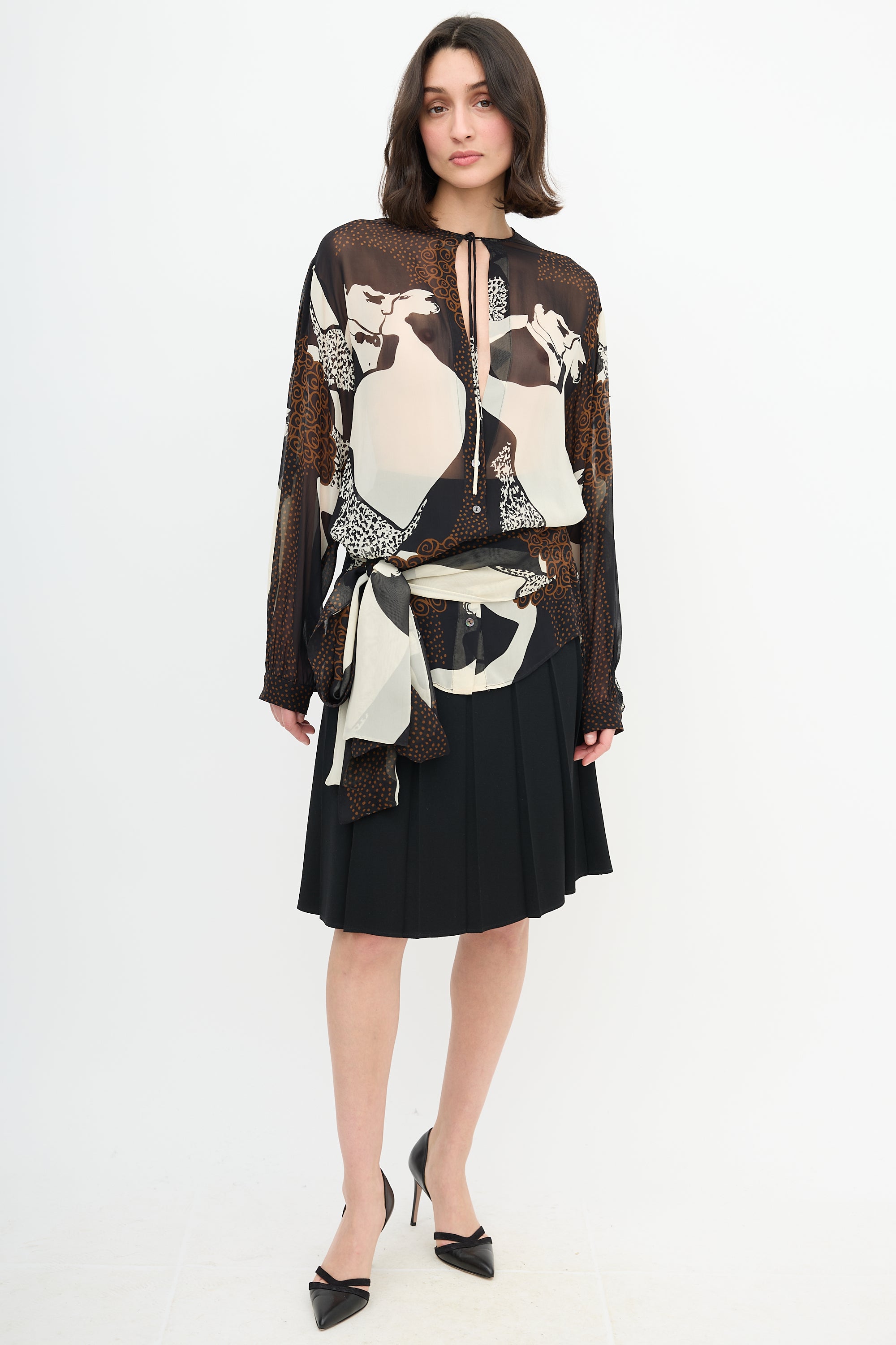 Dolce & Gabbana Fall 2002 Silk Print Blouse