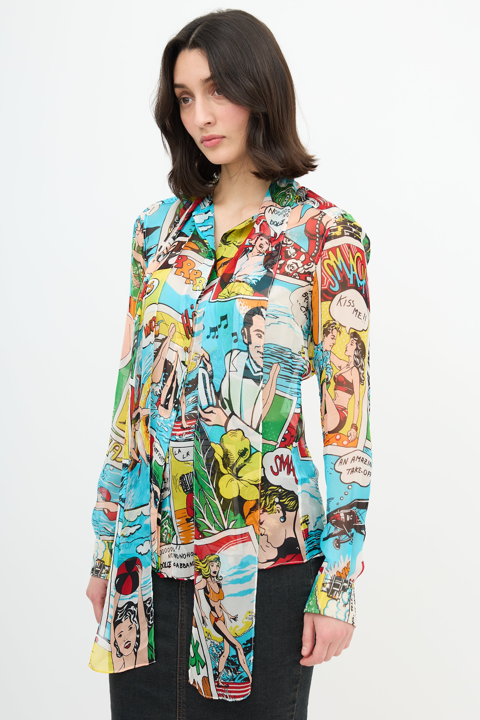 Dolce & Gabbana Spring 2004 Silk Pop Art Shirt