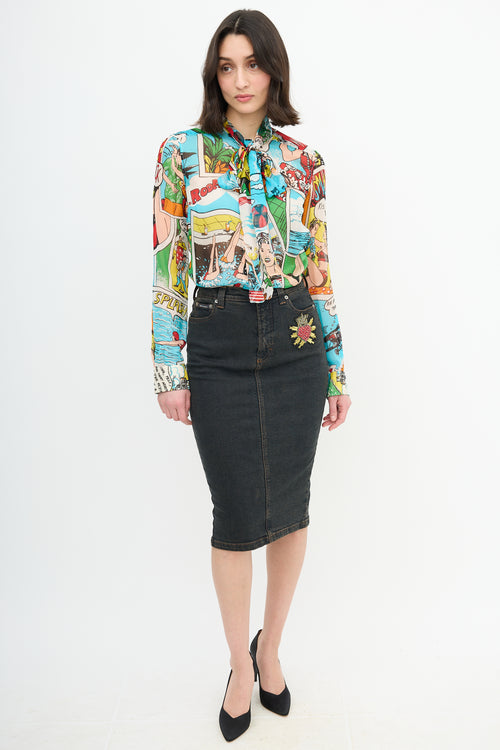 Dolce & Gabbana Spring 2004 Silk Pop Art Shirt