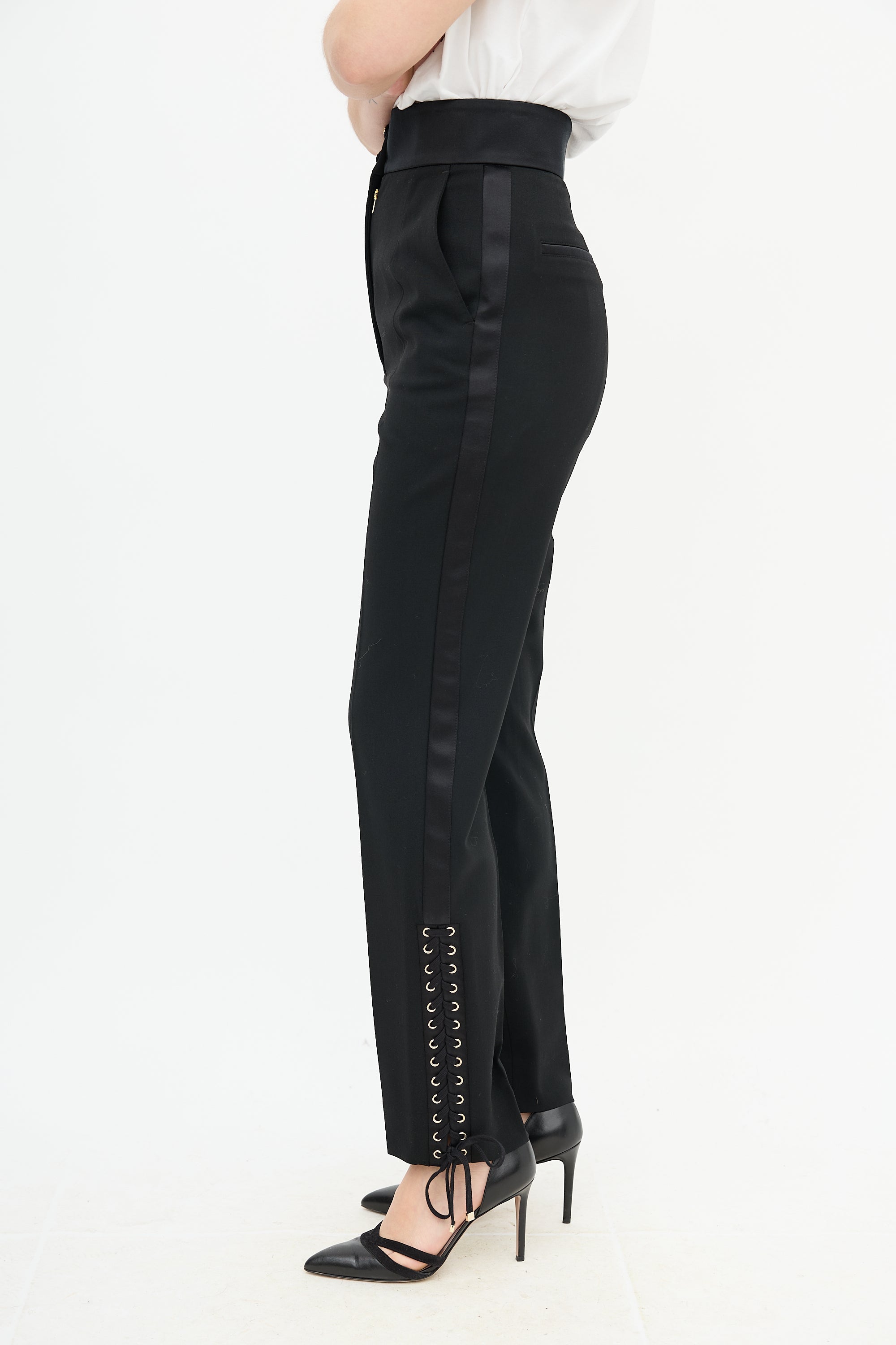Dolce & Gabbana Lace Cuff Straight Trouser