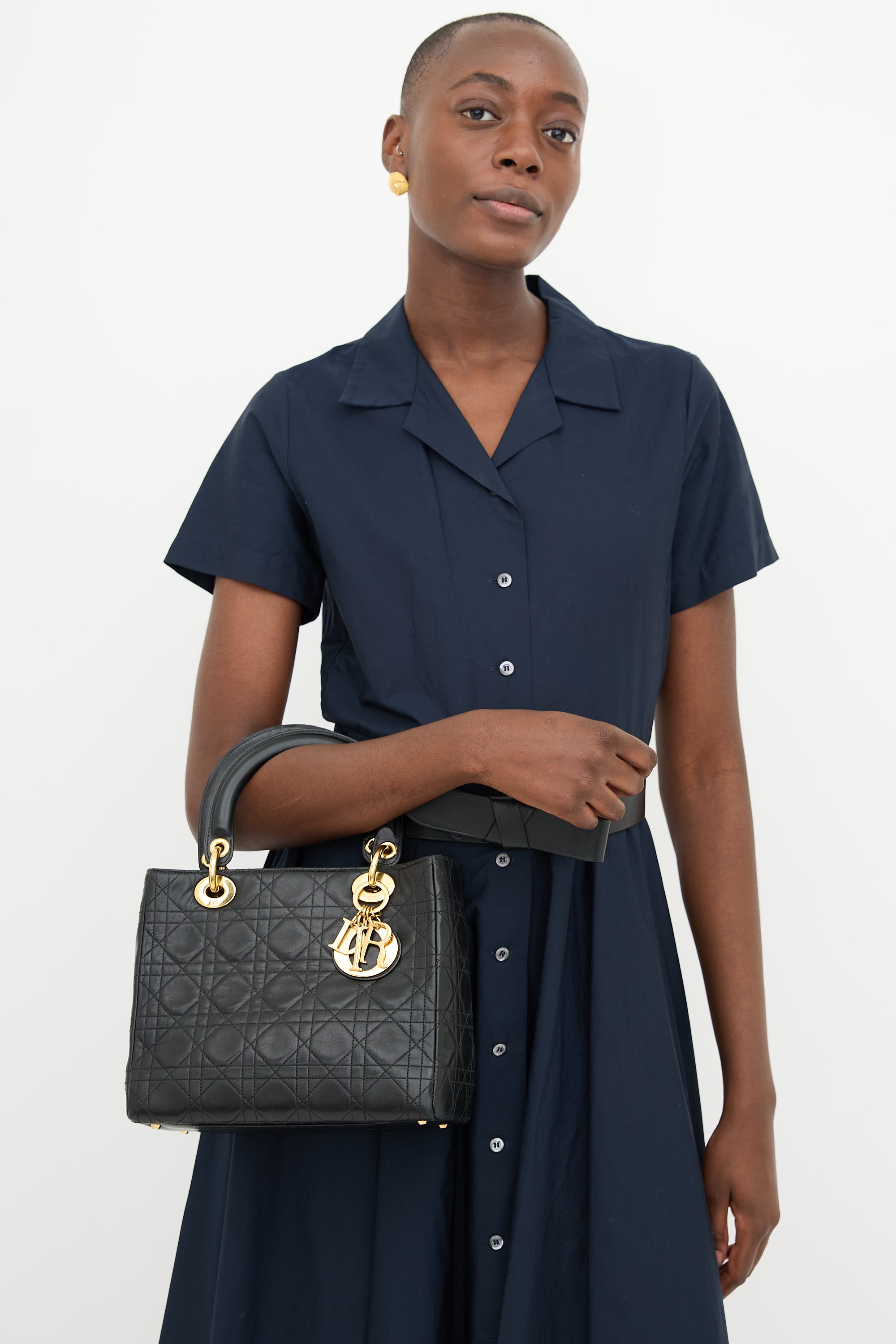 Dior 1997 Leather Medium Lady Dior Bag