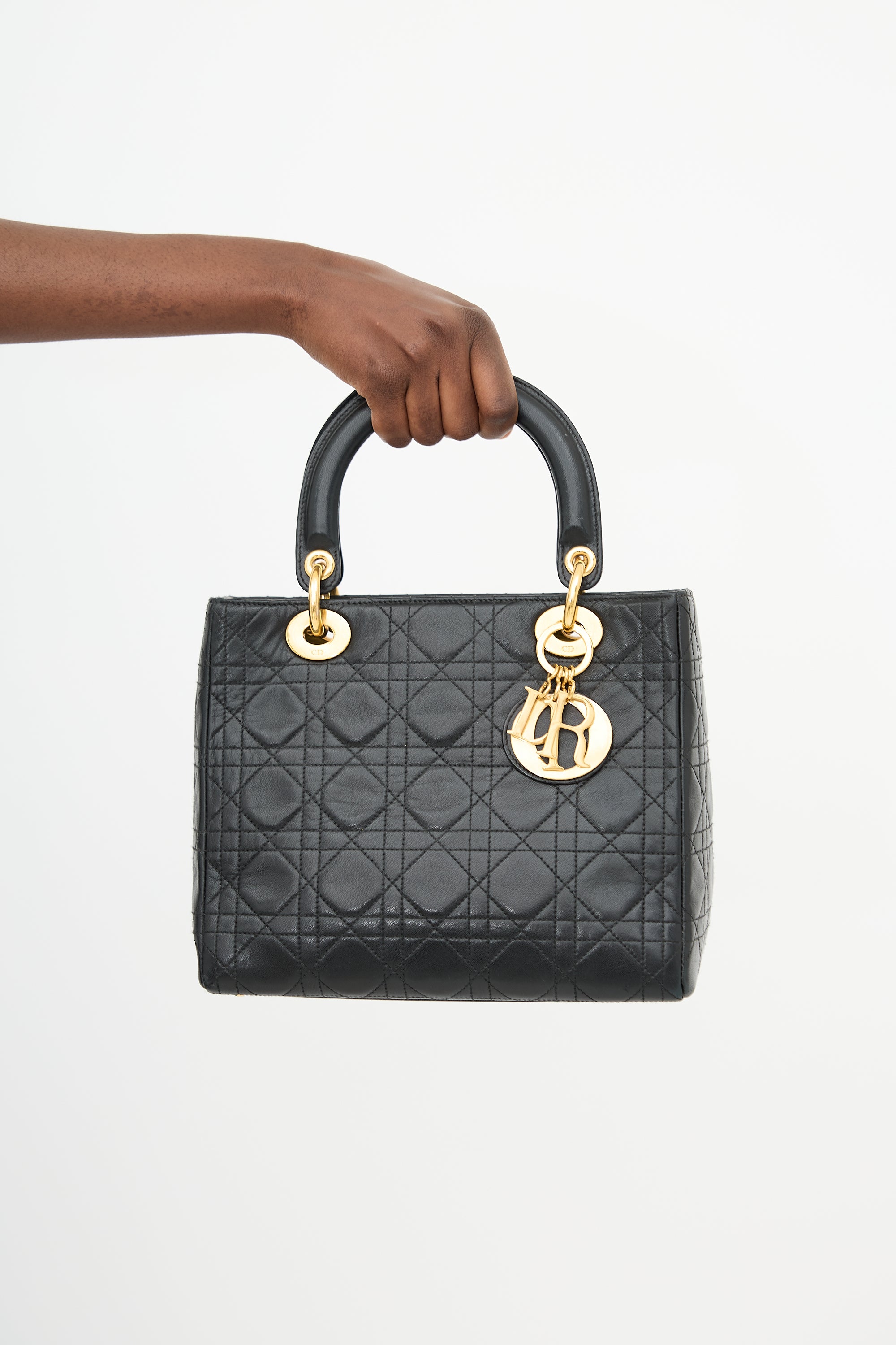 Dior 1997 Leather Medium Lady Dior Bag