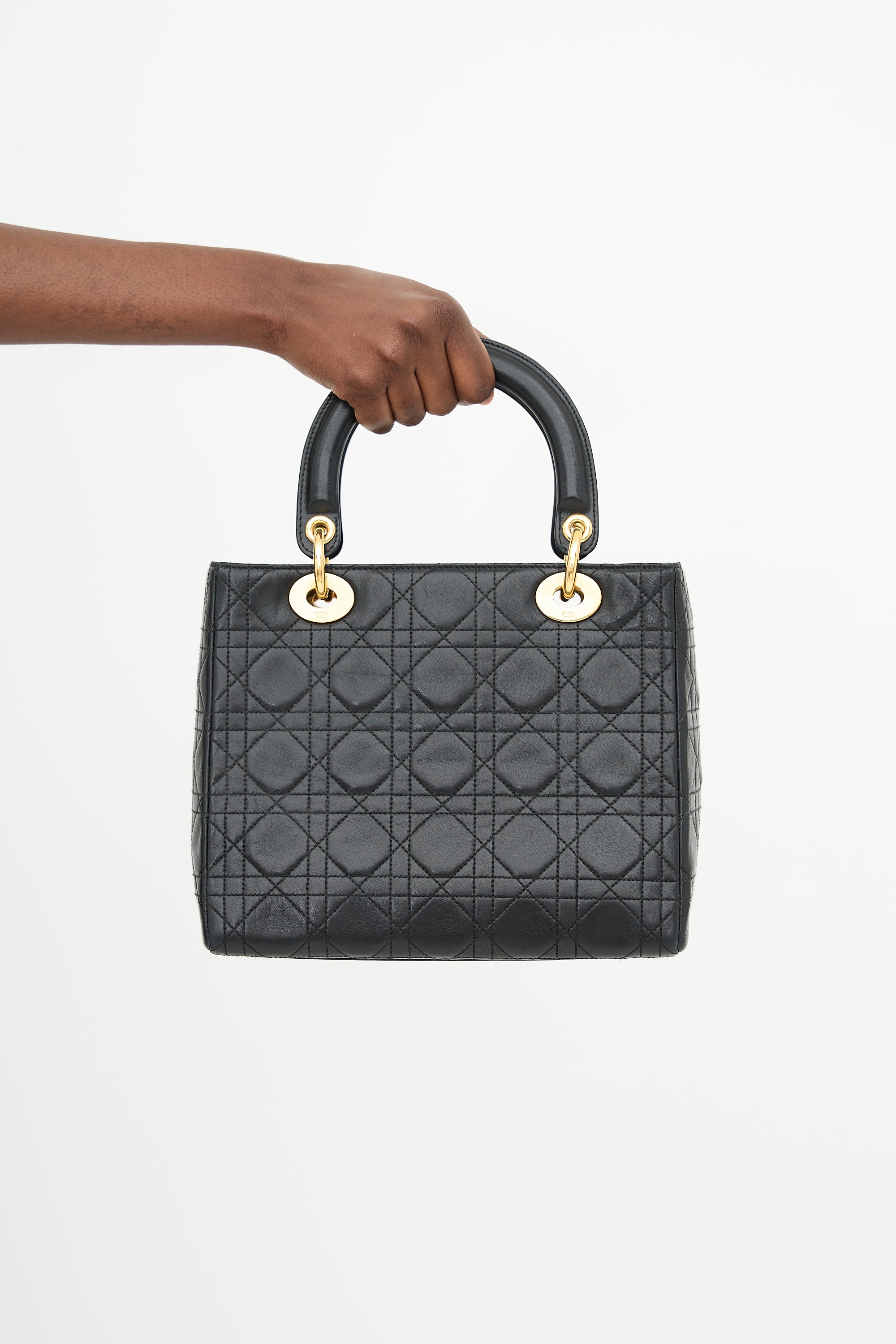 Dior 1997 Leather Medium Lady Dior Bag
