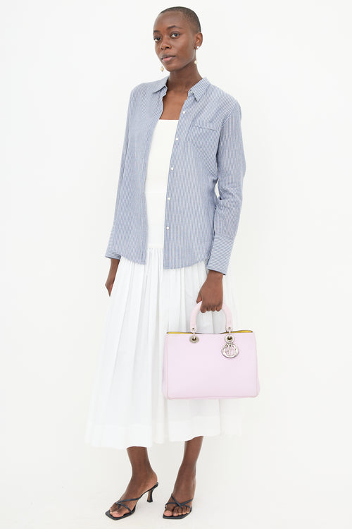 Dior 2014 Leather Medium Diorissimo Tote Bag