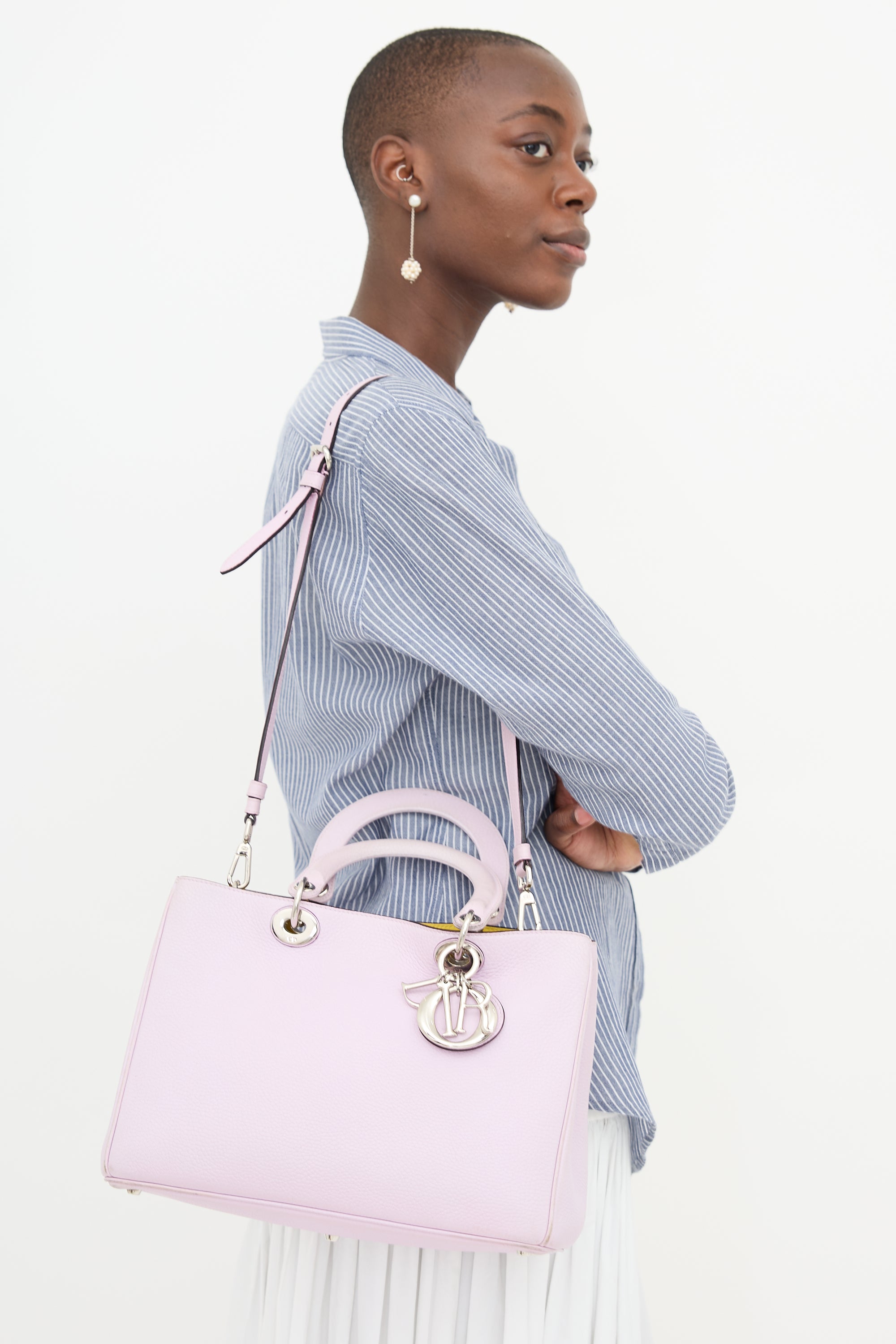 Dior 2014 Leather Medium Diorissimo Tote Bag