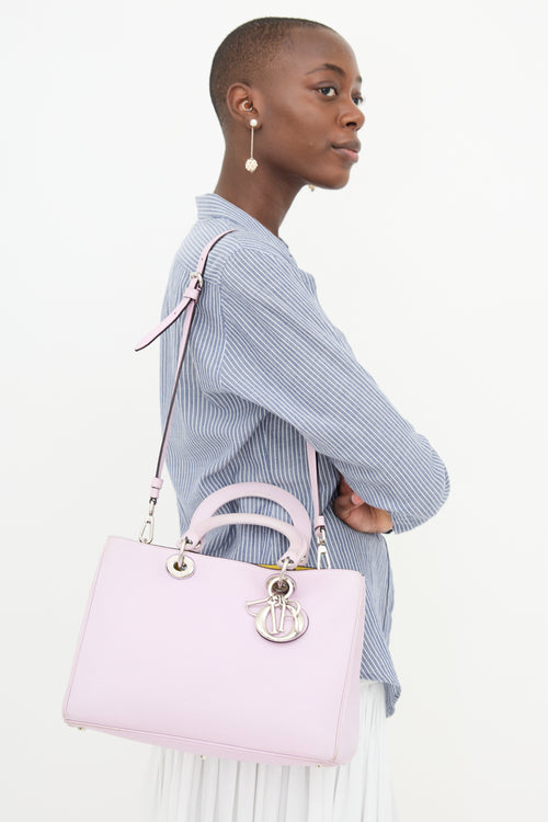 Dior 2014 Leather Medium Diorissimo Tote Bag