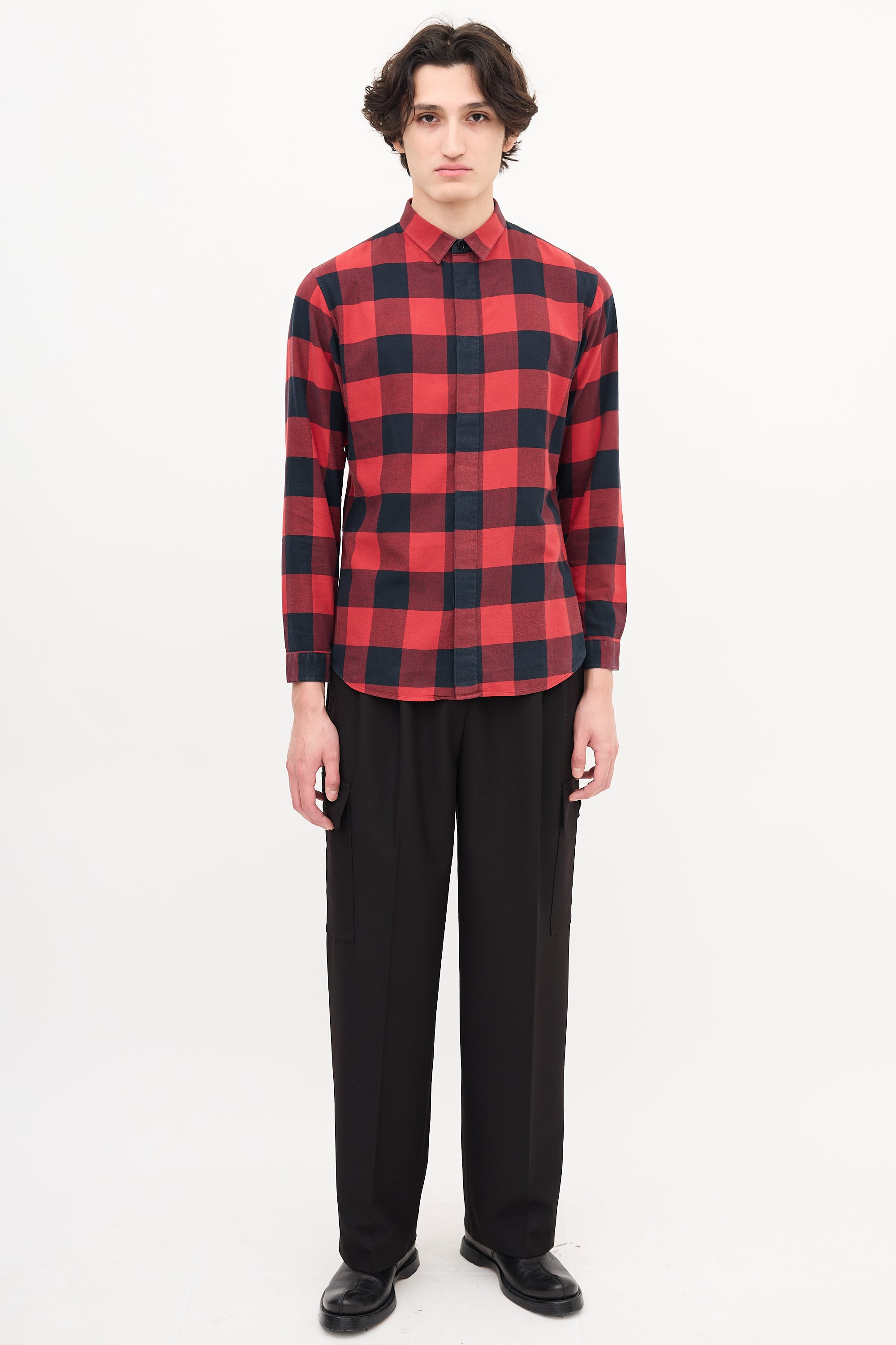 Dior Red & Black Checkered Shirt