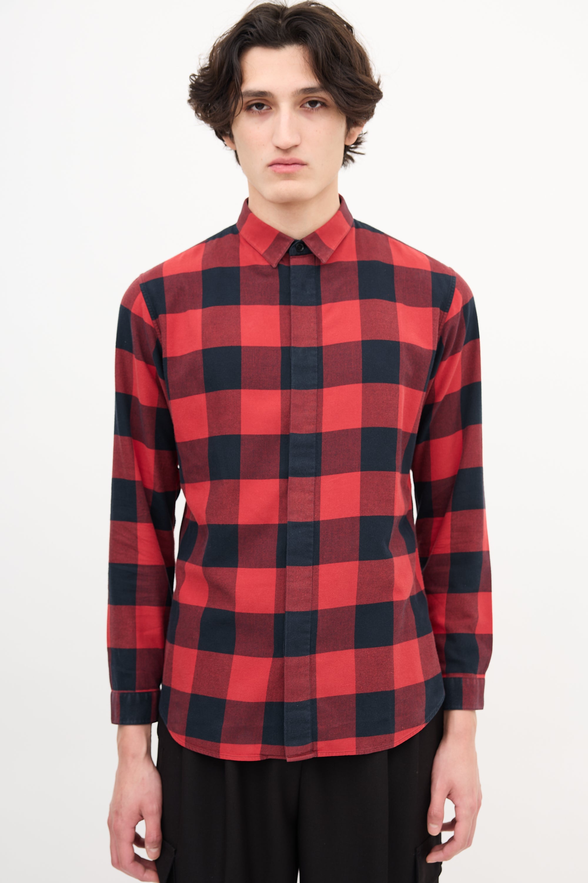 Dior Red & Black Checkered Shirt