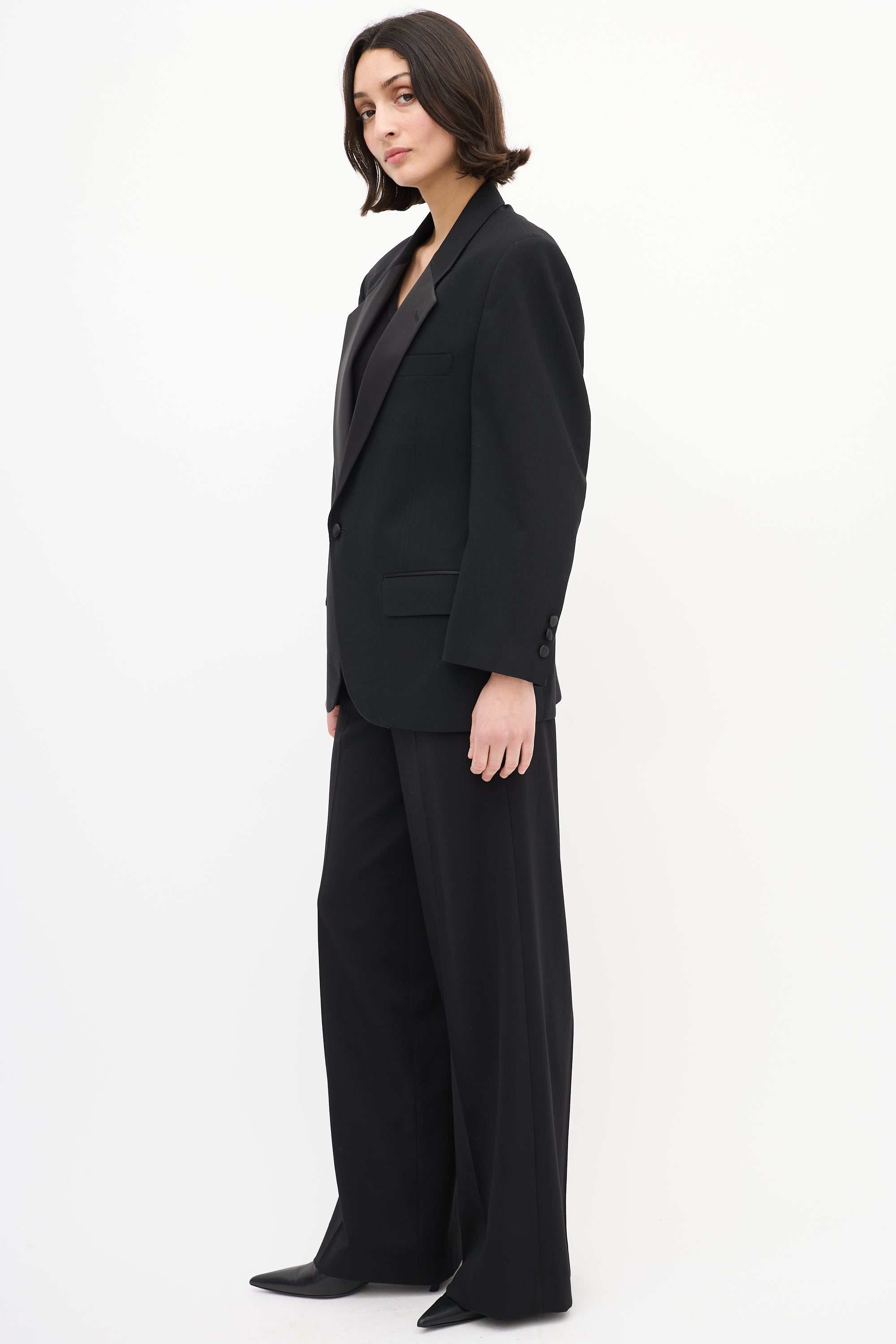 Dior Vintage Black Wool Tuxedo Blazer