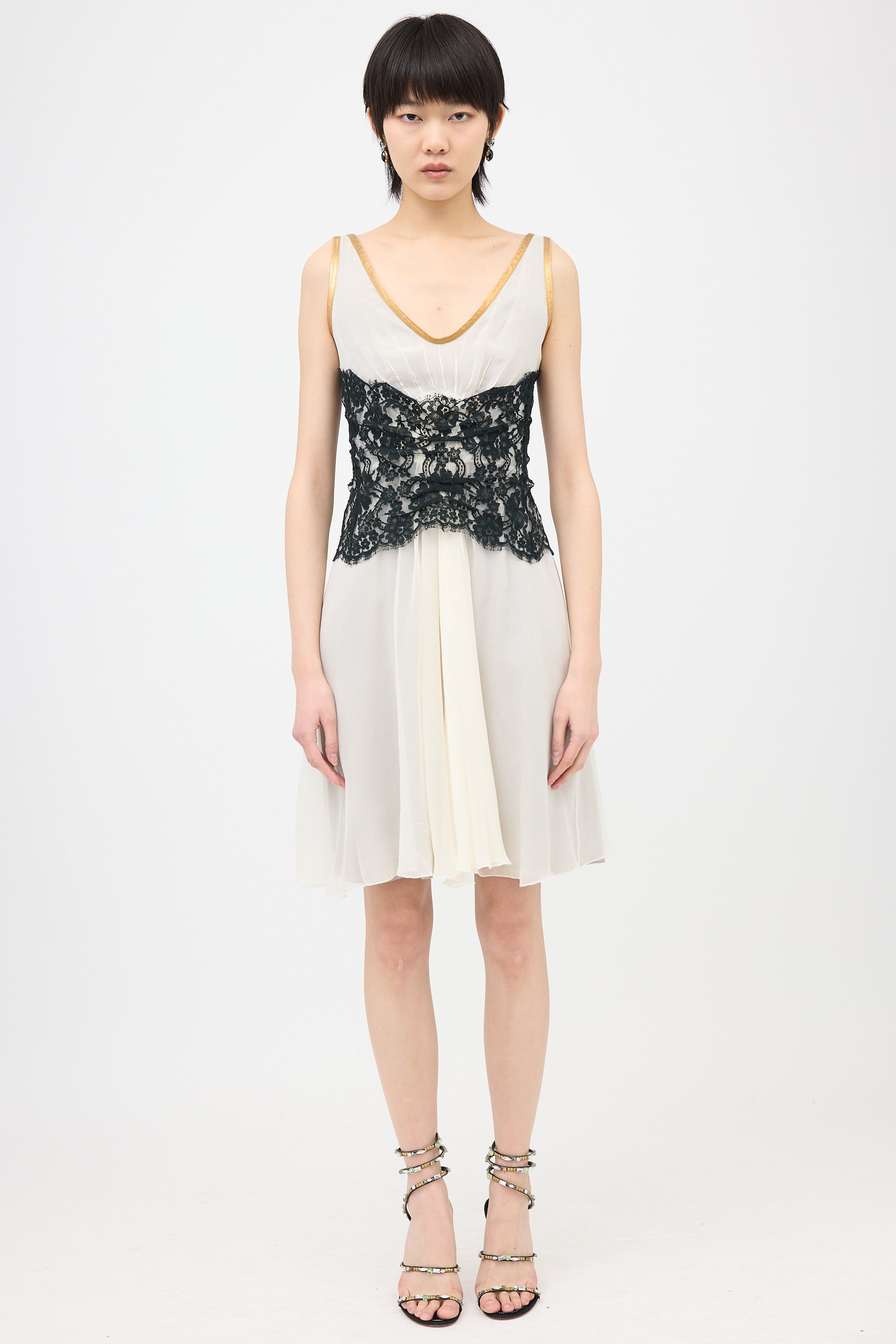 Dolce & Gabbana Silk & Lace Dress