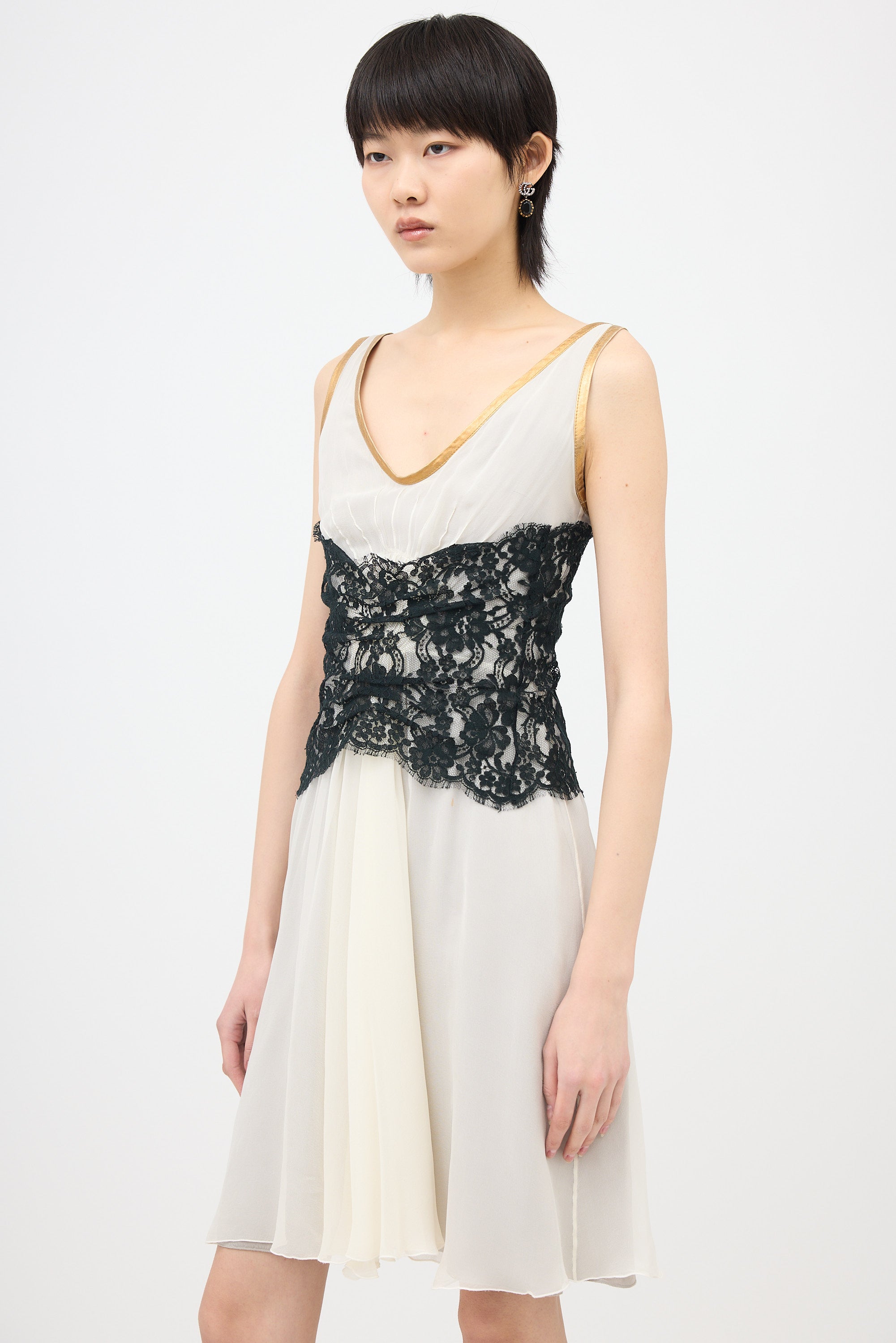 Dolce & Gabbana Silk & Lace Dress
