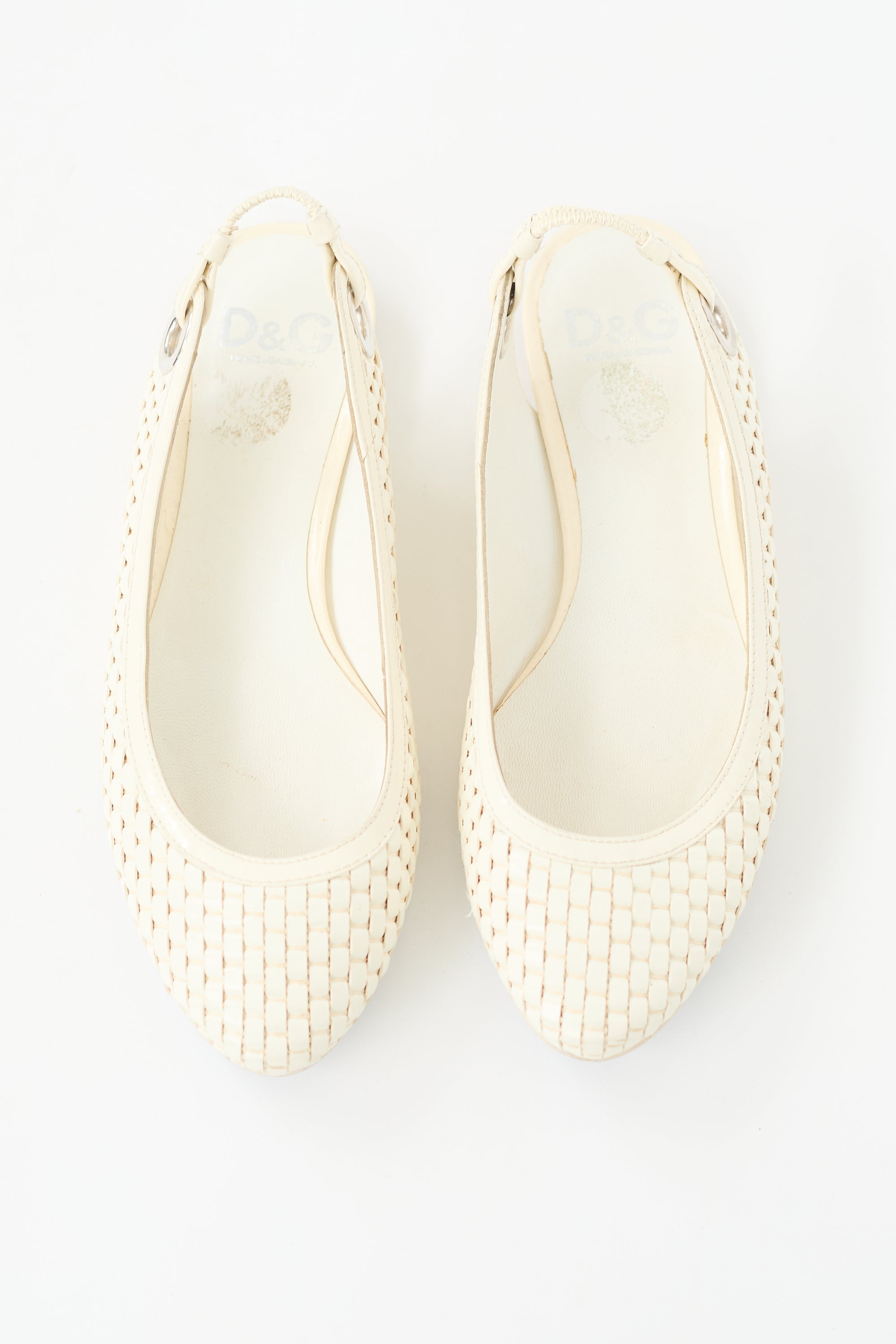 Dolce & Gabbana Patent Woven Slingback Flat