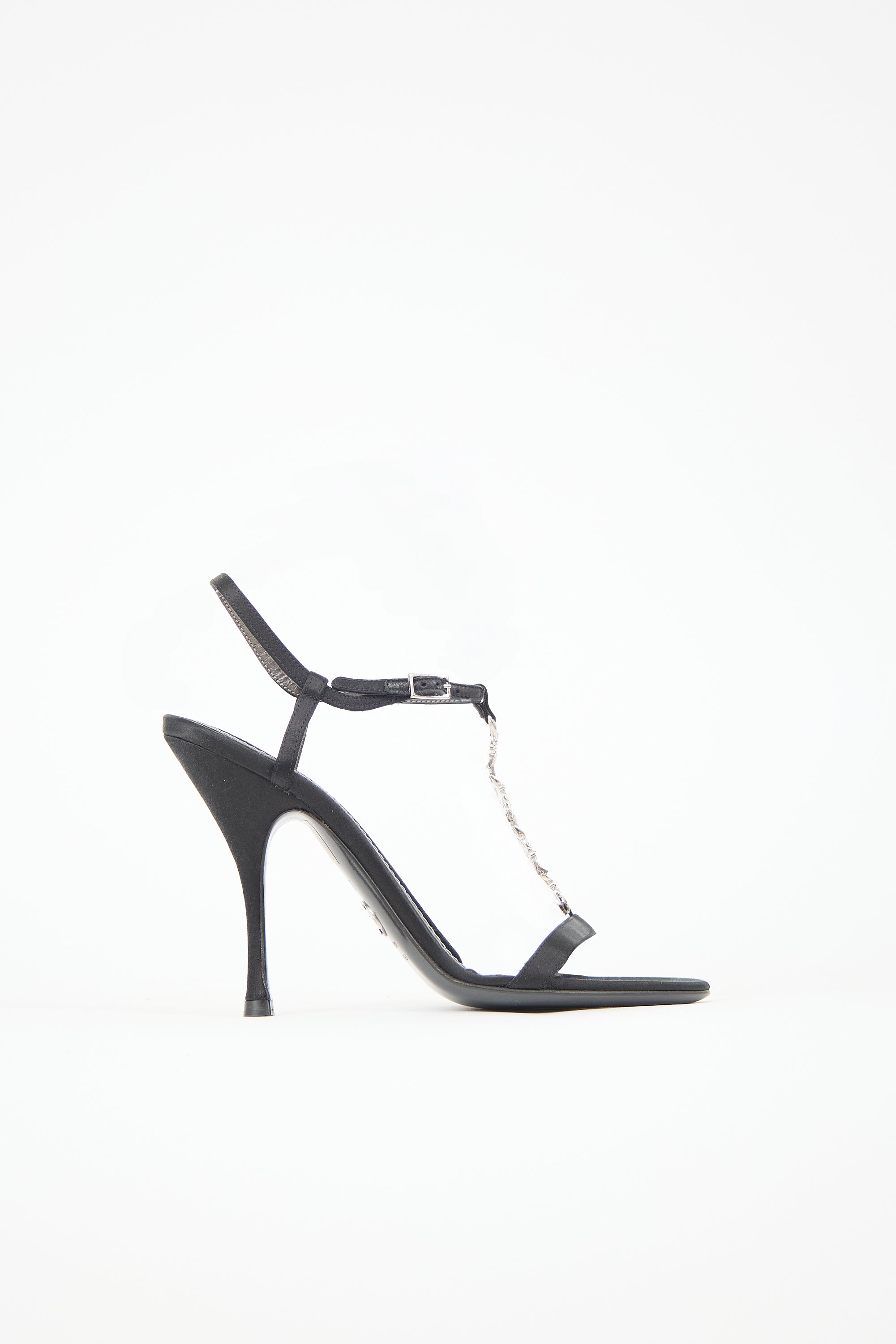 Dolce & Gabbana Satin & Crystal Sandal