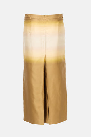 Dries Van Noten Silk Satin Gradient Skirt
