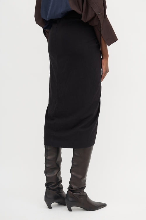 Dries Van Noten Jersey Twisted Midi Skirt