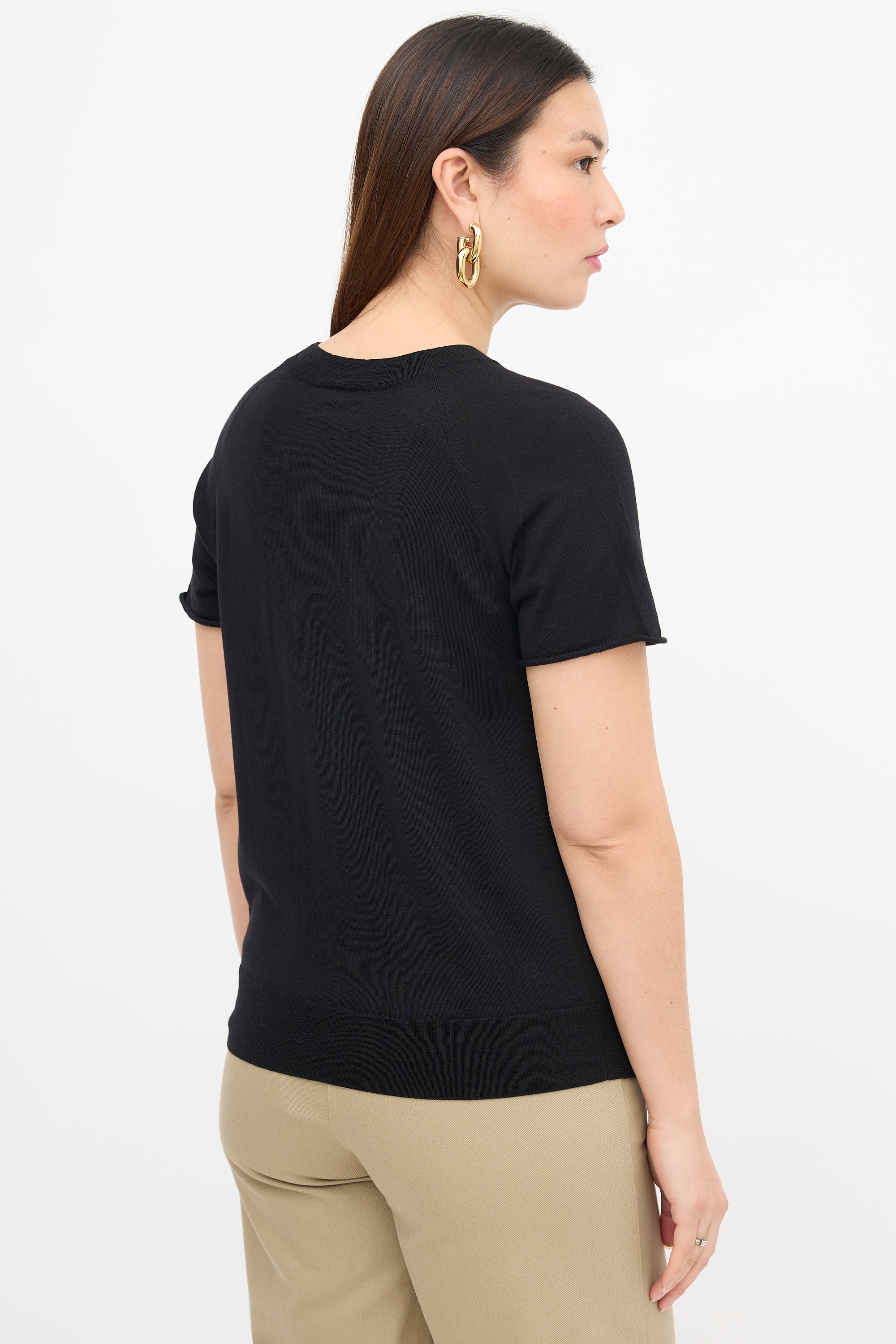 Dries Van Noten Wool Pleat Neck Top