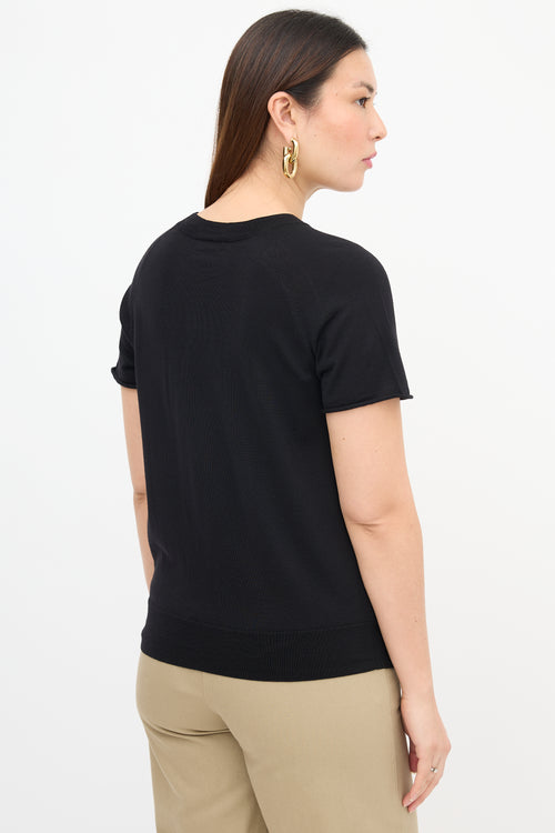 Dries Van Noten Wool Pleat Neck Top