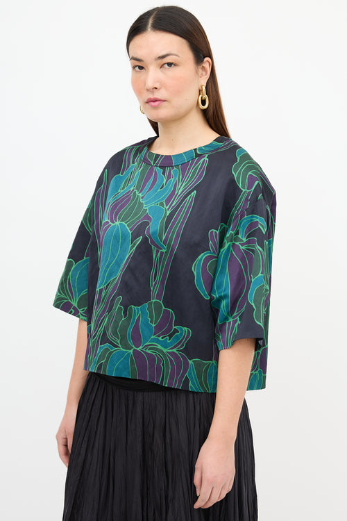 Dries Van Noten Floral Short Sleeve Top