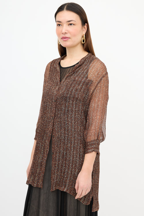 Dries Van Noten Sheer Printed Blouse