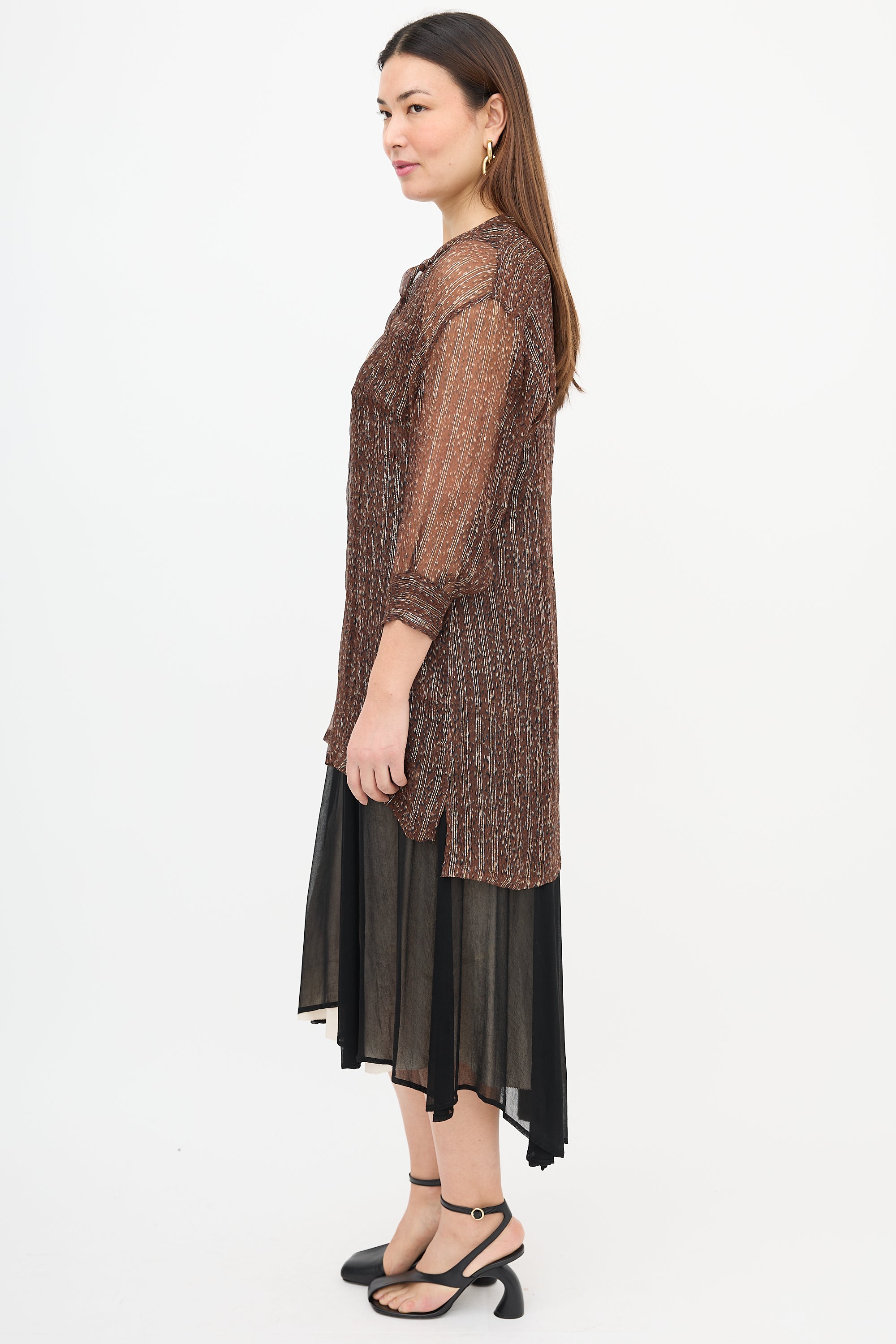Dries Van Noten Sheer Printed Blouse